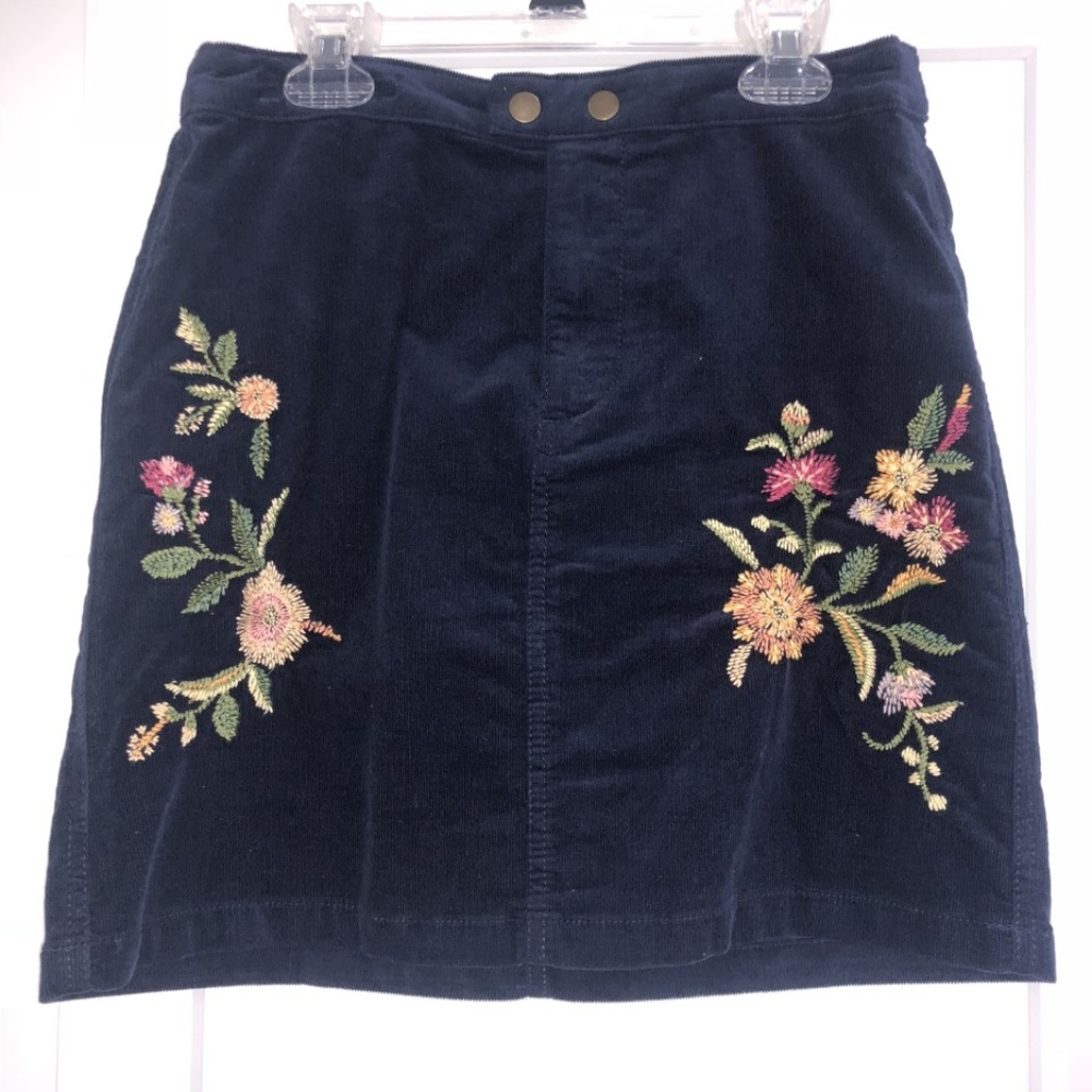 Blue Corduroy Skirt